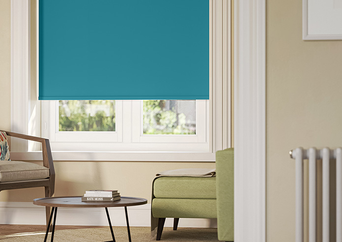 Palermo (Blackout), Teal Blue - Roller Blind - Image 5